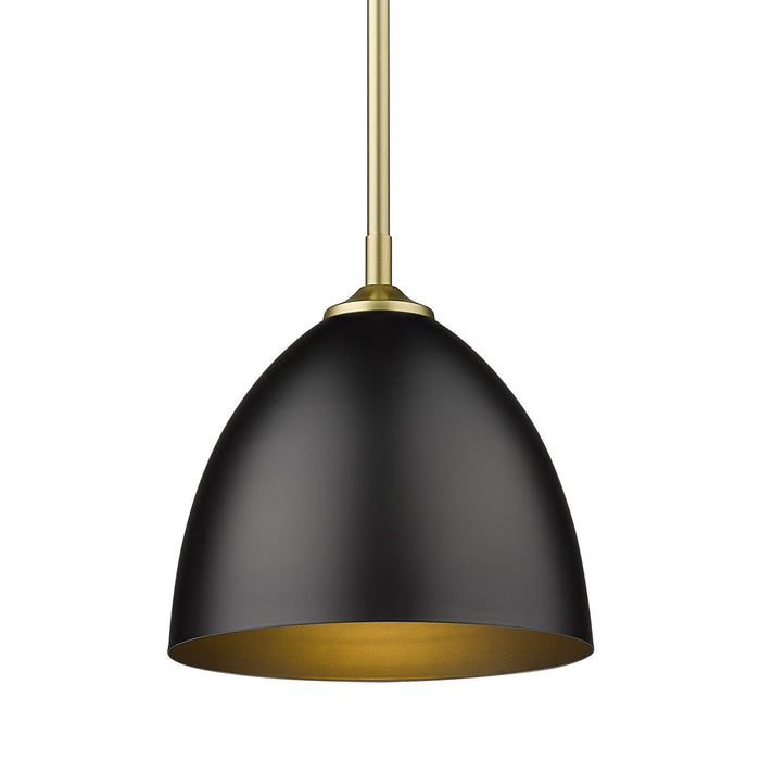 Golden 6956-S OG-BLK One Light Pendant, Olympic Gold