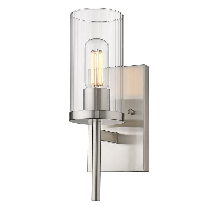 Golden 7011-1W PW-CLR One Light Wall Sconce, Pewter