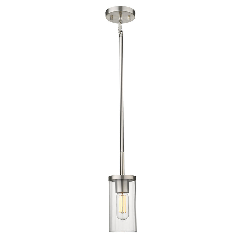 Golden 7011-M1L PW-CLR One Light Mini Pendant, Pewter
