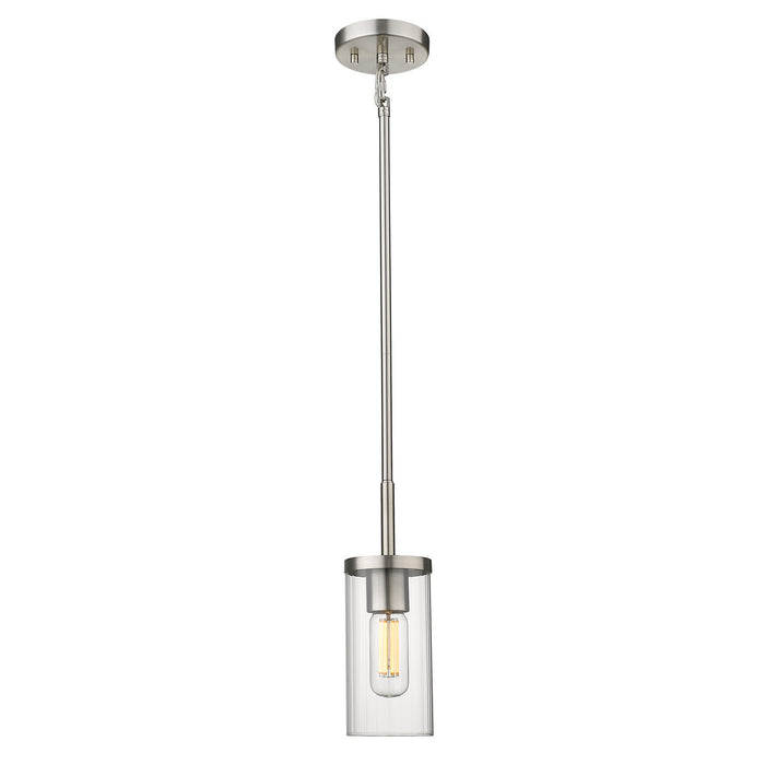 Golden 7011-M1L PW-CLR One Light Mini Pendant, Pewter