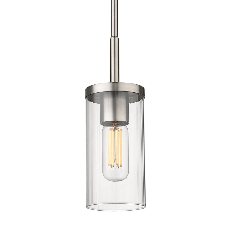 Golden 7011-M1L PW-CLR One Light Mini Pendant, Pewter