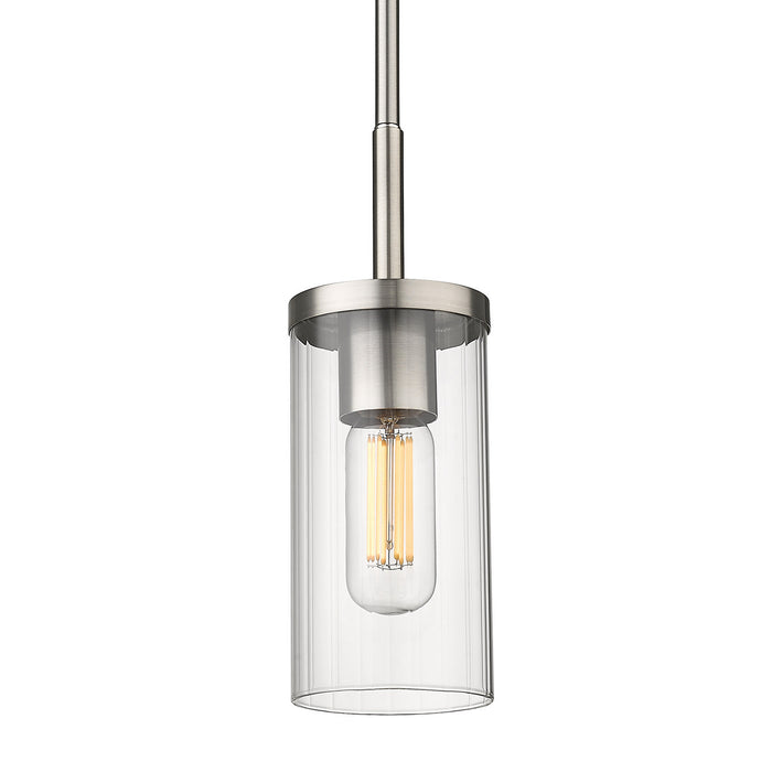 Golden 7011-M1L PW-CLR One Light Mini Pendant, Pewter