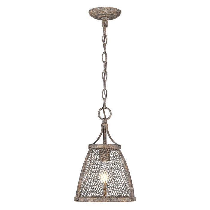 Golden 7019-M1L PR One Light Mini Pendant, Pebbled Rust
