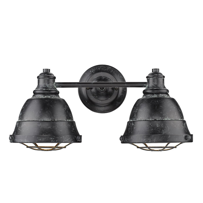 Golden 7312-BA2 BP Two Light Bath Vanity, Black Patina