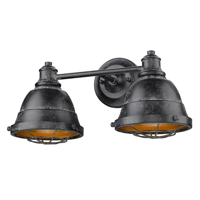 Golden 7312-BA2 BP Two Light Bath Vanity, Black Patina