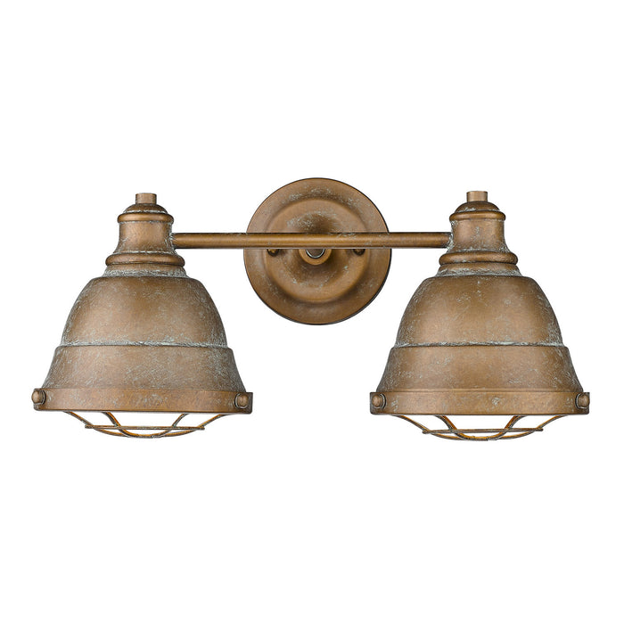 Golden 7312-BA2 CP Two Light Bath Vanity, Copper Patina