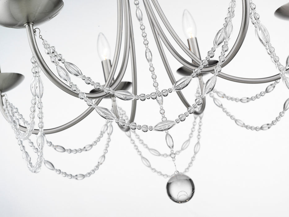 Golden 7644-6 PW Six Light Chandelier, Pewter