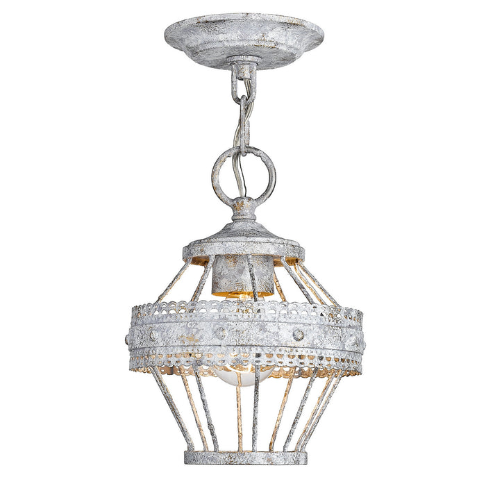 Golden 7856-1SF OY One Light Semi-Flush Mount, Oyster