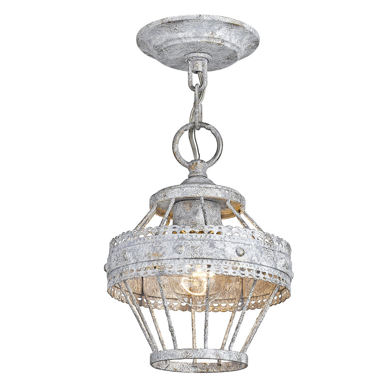 Golden 7856-1SF OY One Light Semi-Flush Mount, Oyster