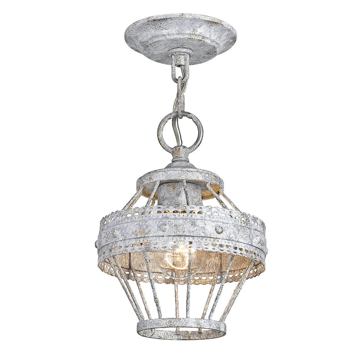 Golden 7856-1SF OY One Light Semi-Flush Mount, Oyster
