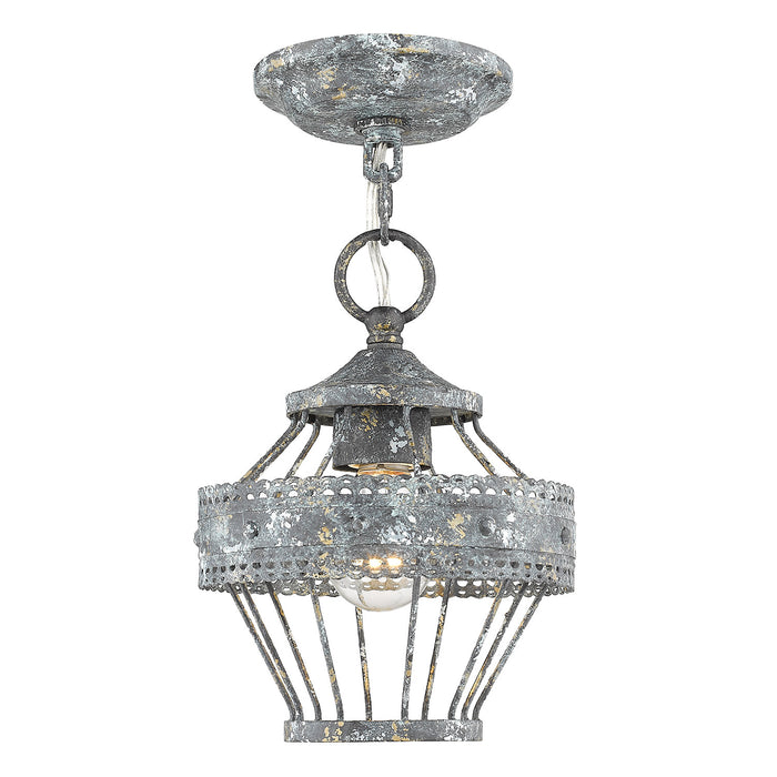 Golden 7856-1SF VP One Light Semi-Flush Mount, Blue Verde Patina