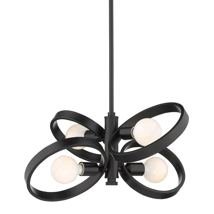 Golden 8330-4SF BLK Four Light Semi-Flush Mount, Matte Black