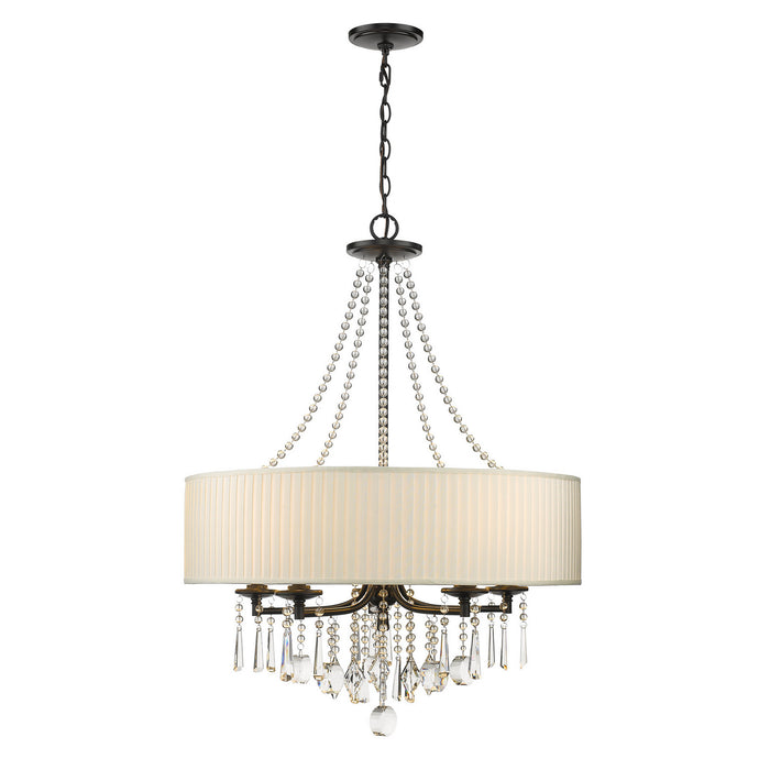 Golden 8981-5 BLK-BRI Five Light Chandelier, Matte Black