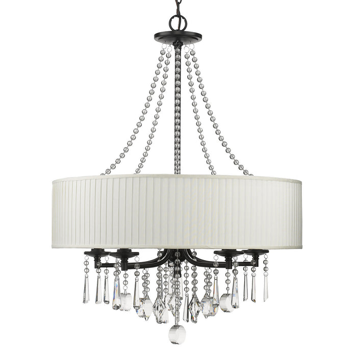 Golden 8981-5 BLK-BRI Five Light Chandelier, Matte Black
