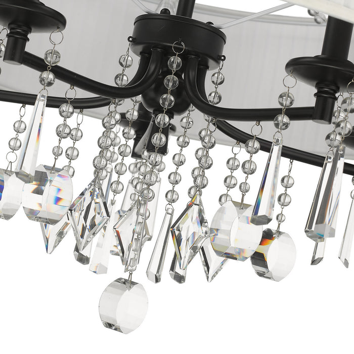 Golden 8981-5 BLK-BRI Five Light Chandelier, Matte Black