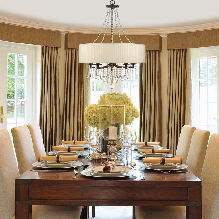 Golden 8981-5 BLK-BRI Five Light Chandelier, Matte Black