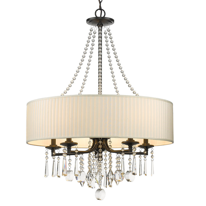 Golden 8981-5 BLK-BRI Five Light Chandelier, Matte Black