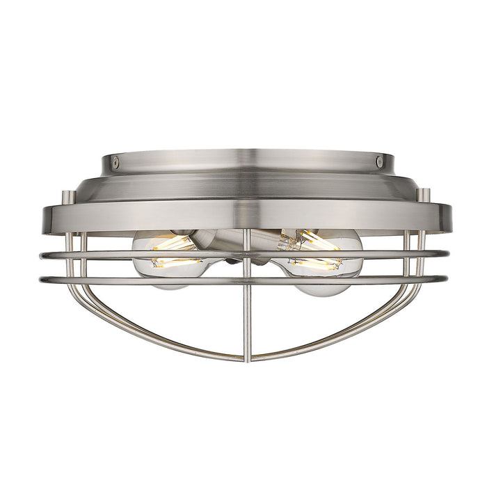 Golden 9808-FM PW Two Light Flush Mount, Pewter