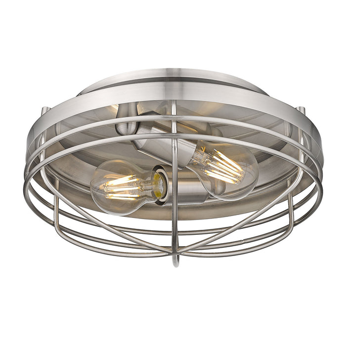 Golden 9808-FM PW Two Light Flush Mount, Pewter