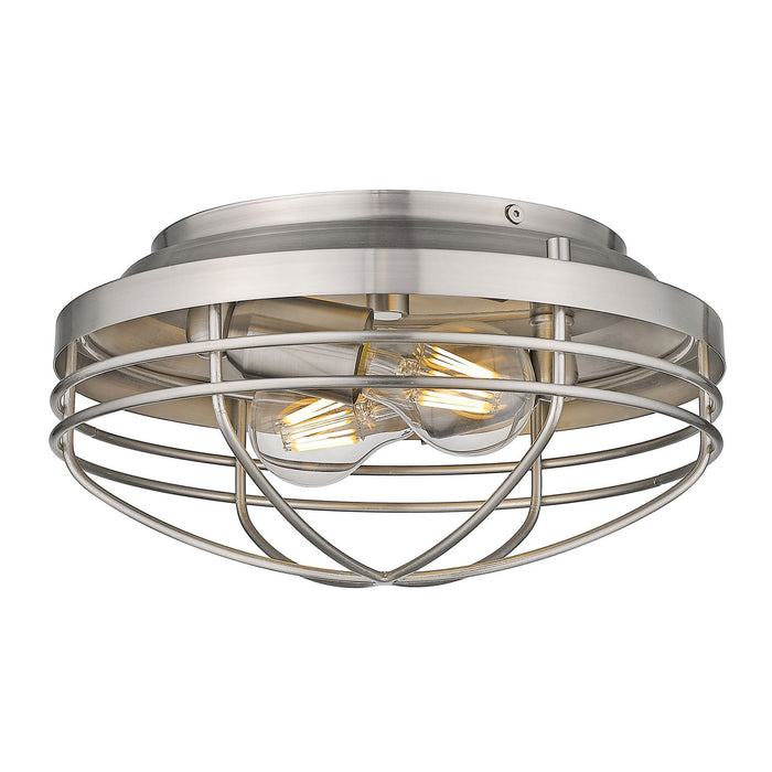 Golden 9808-FM PW Two Light Flush Mount, Pewter