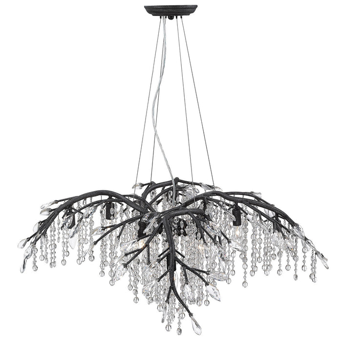 Golden 9903-12 BI 12 Light Chandelier, Black Iron