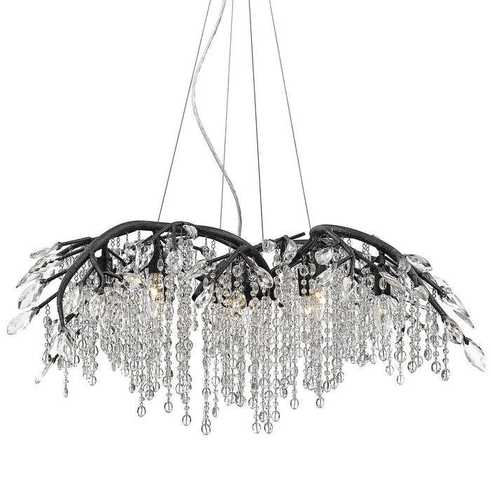 Golden 9903-12 BI 12 Light Chandelier, Black Iron