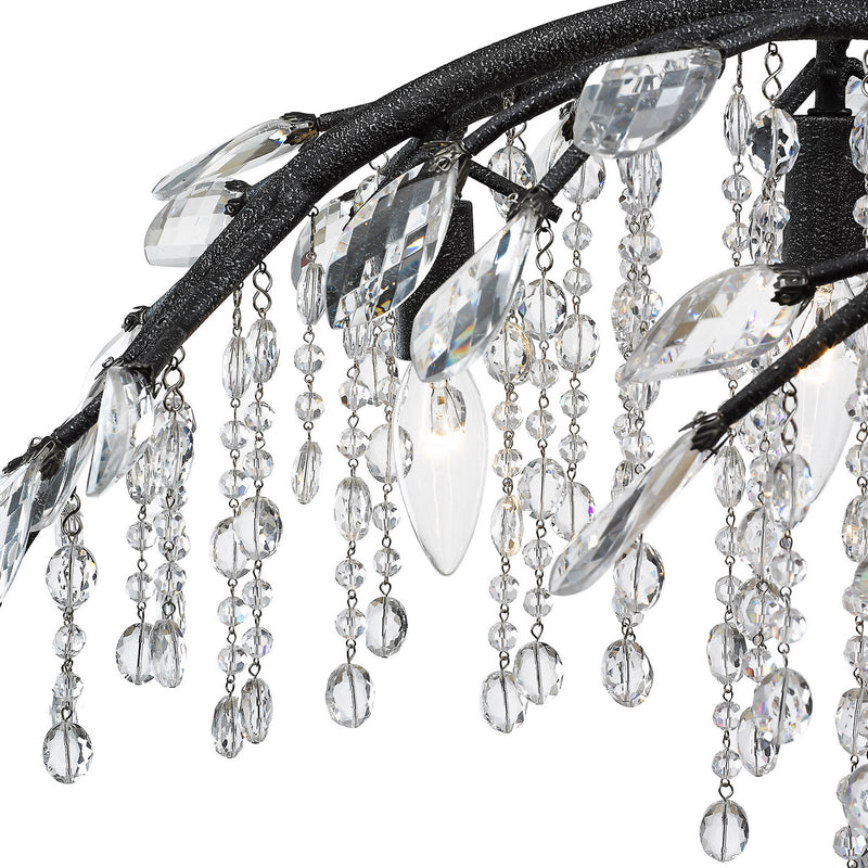 Golden 9903-12 BI 12 Light Chandelier, Black Iron