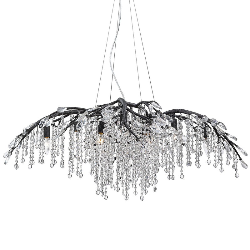Golden 9903-12 BI 12 Light Chandelier, Black Iron