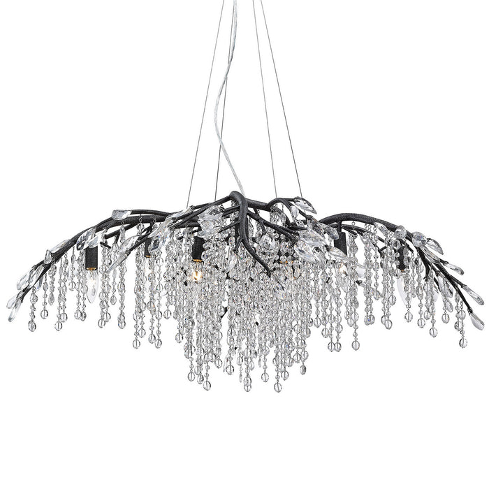 Golden 9903-12 BI 12 Light Chandelier, Black Iron