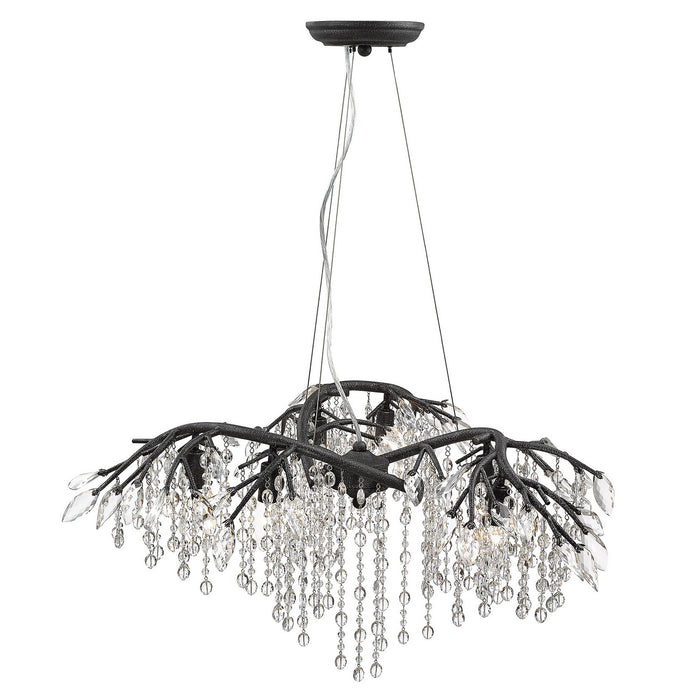 Golden 9903-6 BI Six Light Chandelier, Black Iron