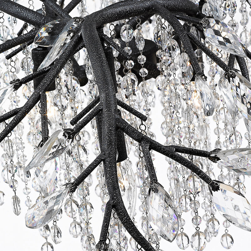 Golden 9903-6 BI Six Light Chandelier, Black Iron