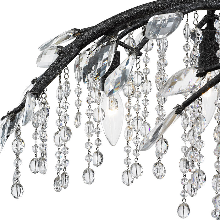 Golden 9903-6 BI Six Light Chandelier, Black Iron