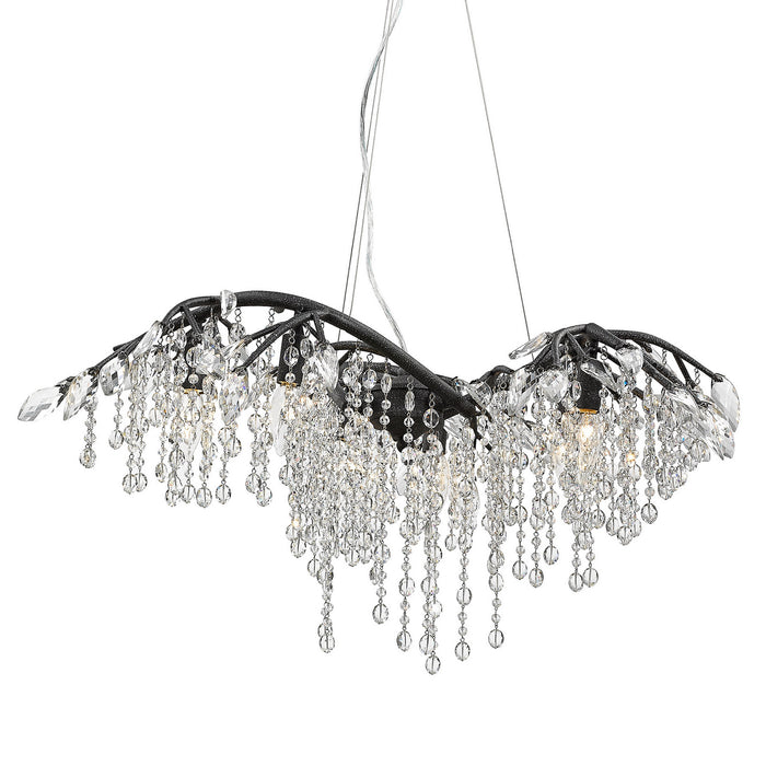 Golden 9903-6 BI Six Light Chandelier, Black Iron