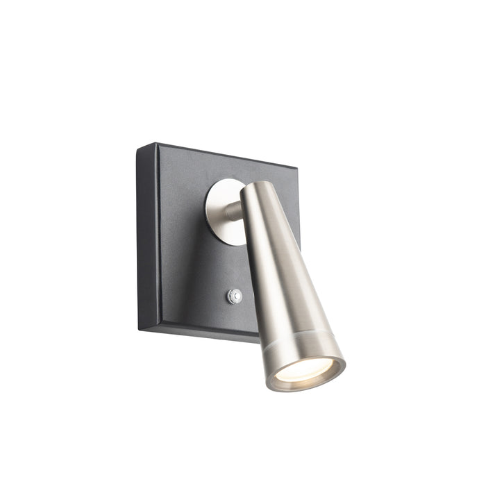 W.A.C. Lighting BL-48007-BK/BN LED Swing Arm Wall Lamp, Black/Brushed Nickel