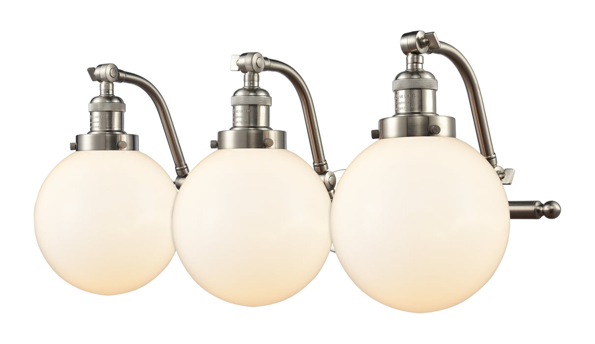 Innovations 515-3W-SN-G201-8 Three Light Bath Vanity, Brushed Satin Nickel