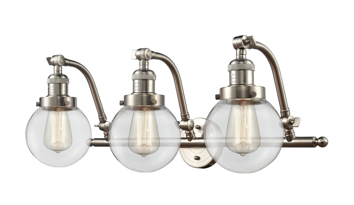 Innovations 515-3W-SN-G202-6 Three Light Bath Vanity, Brushed Satin Nickel