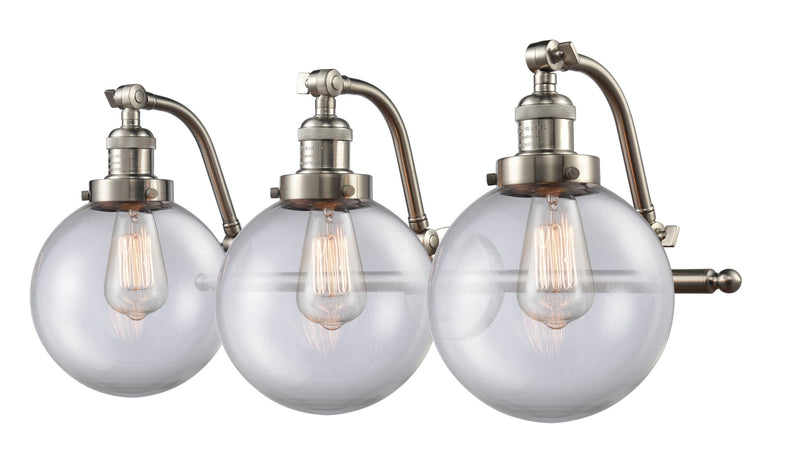 Innovations 515-3W-SN-G202-8 Three Light Bath Vanity, Brushed Satin Nickel