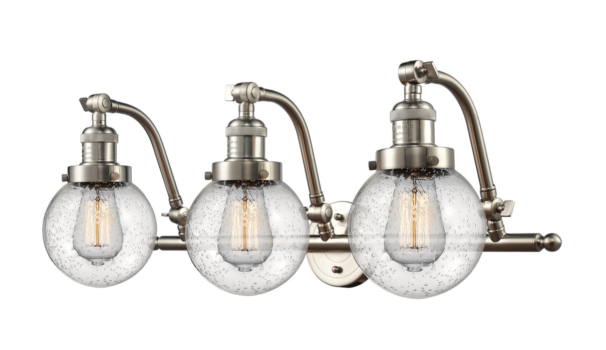 Innovations 515-3W-SN-G204-6 Three Light Bath Vanity, Brushed Satin Nickel