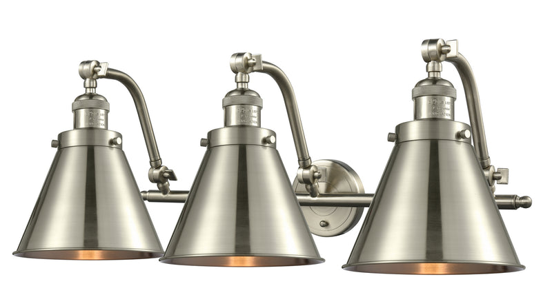 Innovations 515-3W-SN-M13-SN Three Light Bath Vanity, Brushed Satin Nickel