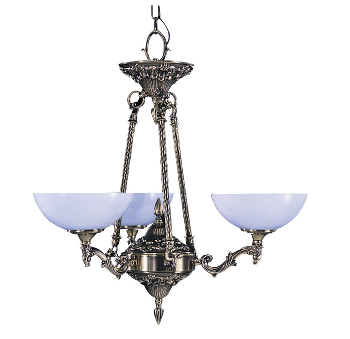 Framburg 8403 FB Three Light Chandelier, French Brass