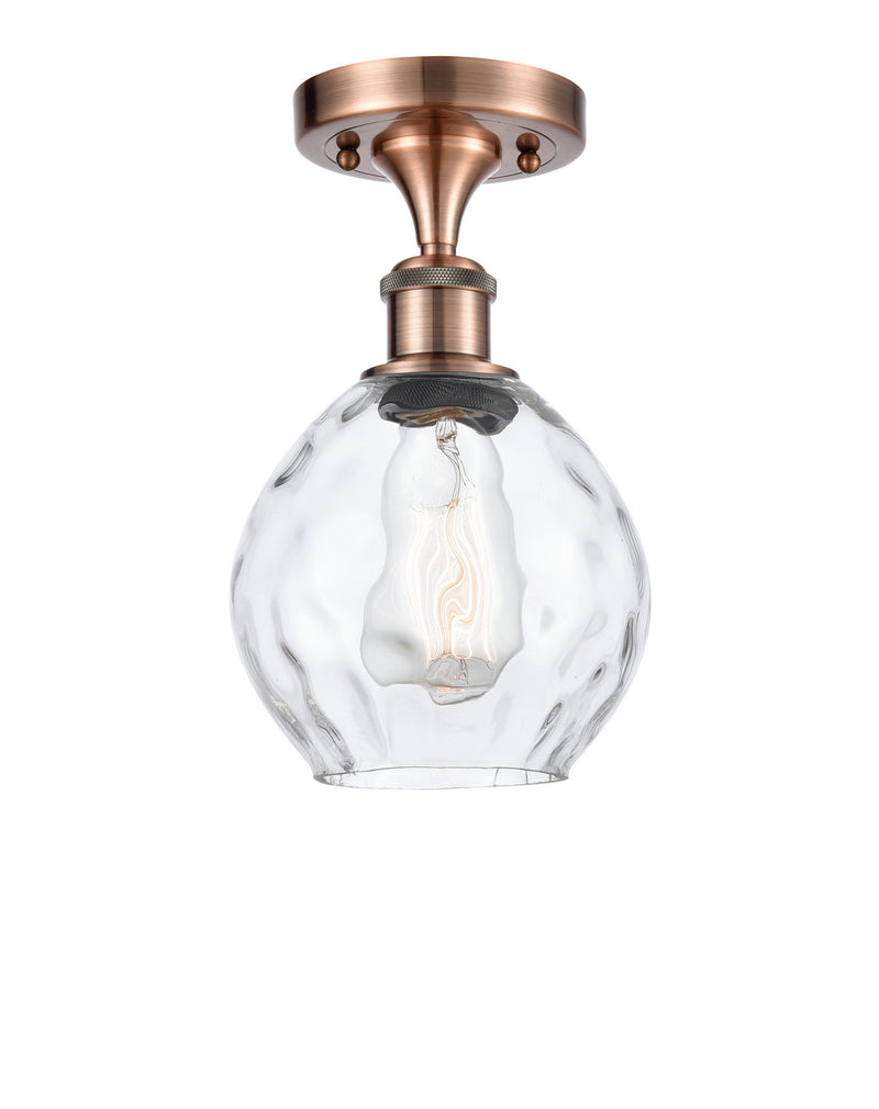 Innovations 516-1C-AC-G362 One Light Semi-Flush Mount, Antique Copper