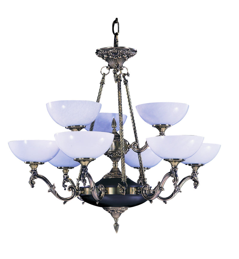 Framburg 8409 FB Nine Light Chandelier, French Brass