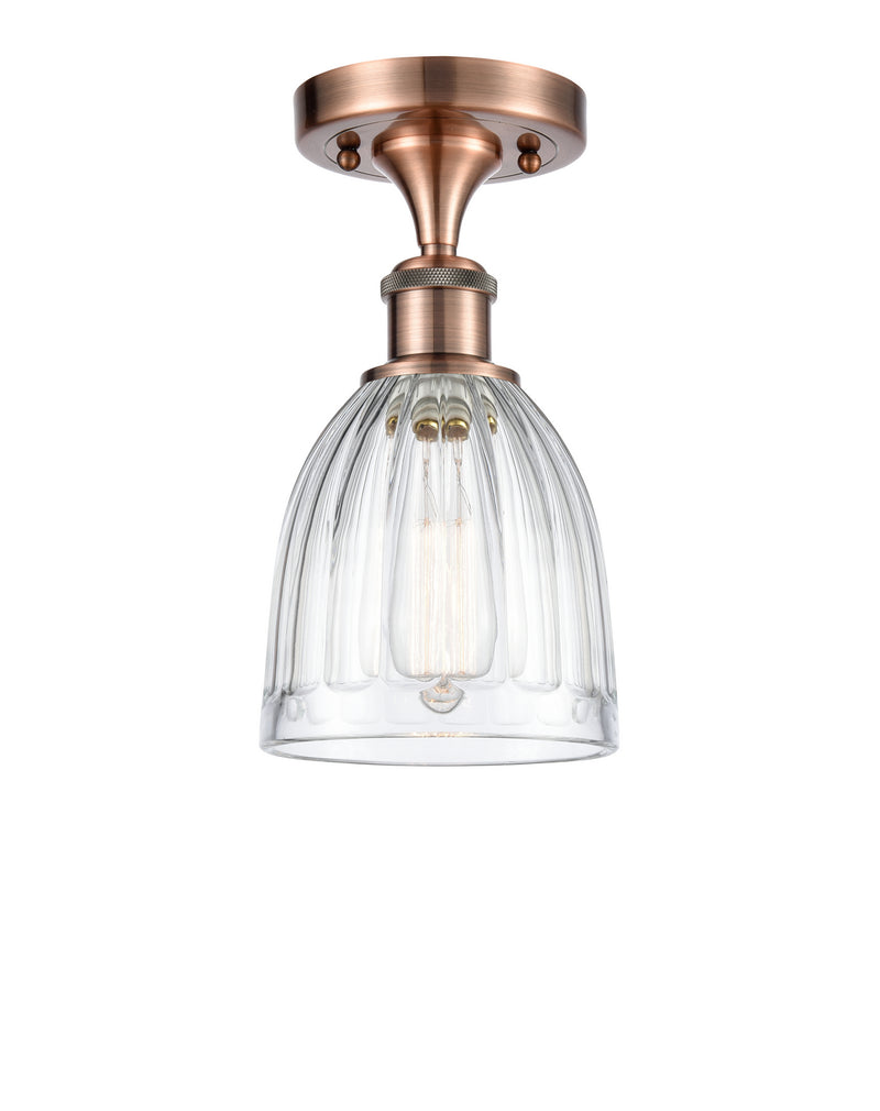 Innovations 516-1C-AC-G442 One Light Semi-Flush Mount, Antique Copper