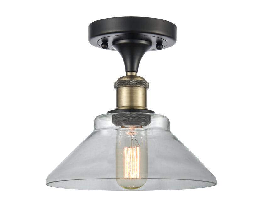 Innovations 516-1C-BAB-G132 One Light Semi-Flush Mount, Black Antique Brass