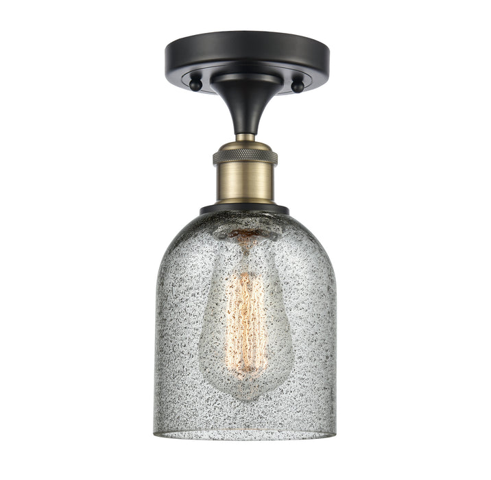 Innovations 516-1C-BAB-G257 One Light Semi-Flush Mount, Black Antique Brass