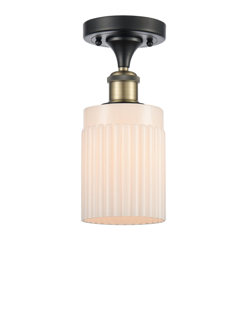 Innovations 516-1C-BAB-G341 One Light Semi-Flush Mount, Black Antique Brass