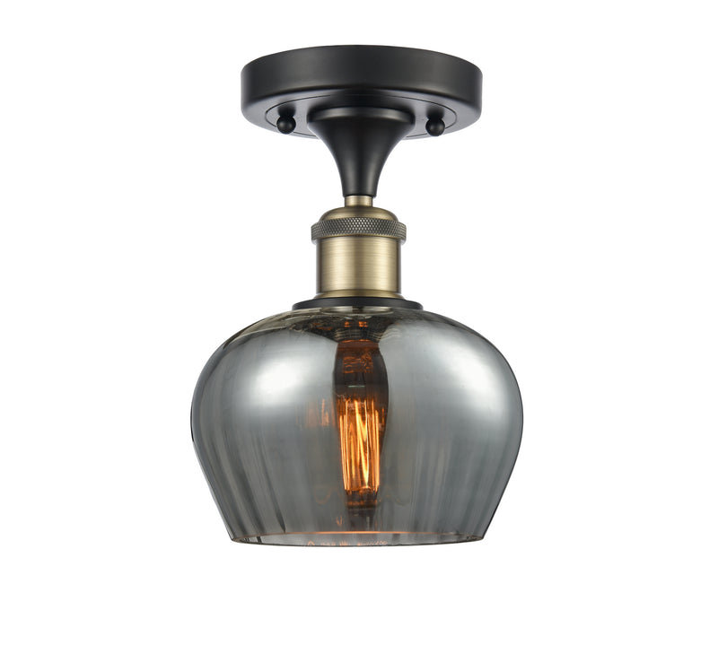 Innovations 516-1C-BAB-G93 One Light Semi-Flush Mount, Black Antique Brass
