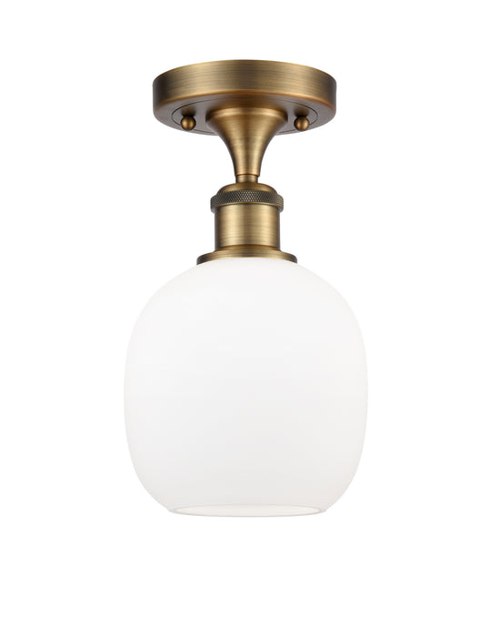 Innovations 516-1C-BB-G101 One Light Semi-Flush Mount, Brushed Brass