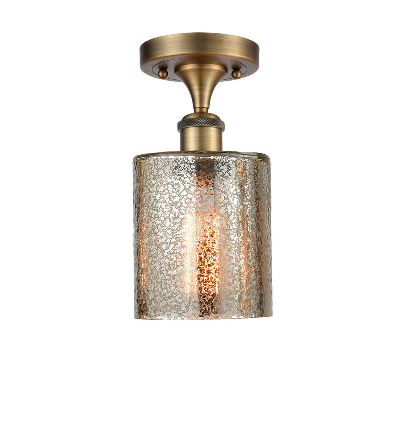 Innovations 516-1C-BB-G116 One Light Semi-Flush Mount, Brushed Brass