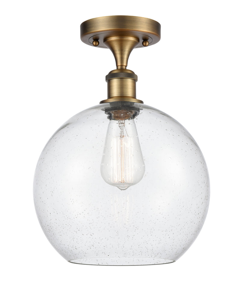 Innovations 516-1C-BB-G124-10 One Light Semi-Flush Mount, Brushed Brass